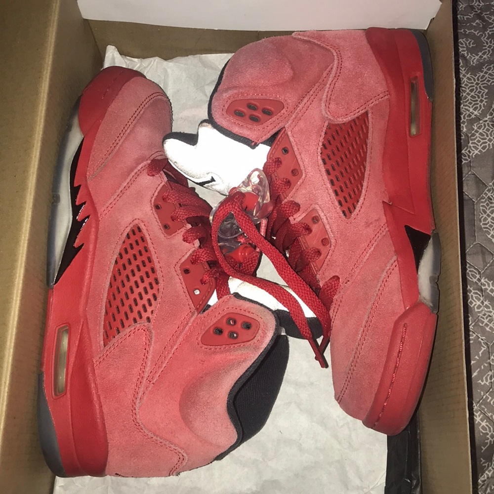jordan 5 gradeschool suede red
